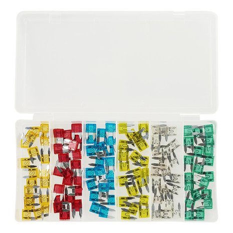 Mini fusibles a lame assortis 120 pieces dans une boîte en plastique