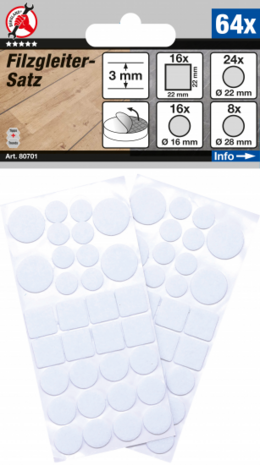 Jeu de protections antiderapants blanc 64 pieces