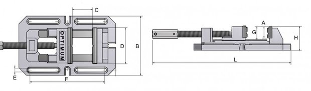 Etau de perceuse industriel 490x280x135mm