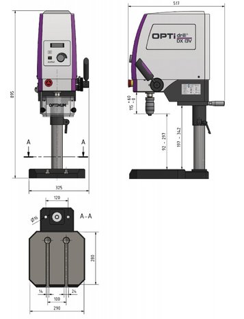 Perceuse d'etabli de precision - vario - diameter 13 mm