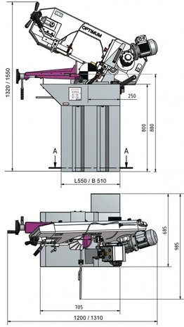 Scie ruban stationnaire diameter 170mm - 400V