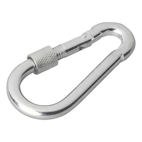 Mousqueton metal 8x80mm avec fermeture a vis x10 pieces