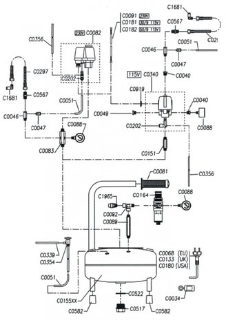 Compresseur silencieux 8 bars, 9 liter