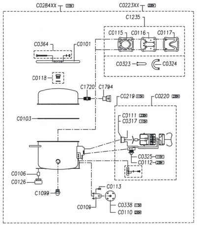 Compresseur silencieux 8 bars, 9 liter