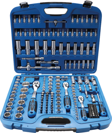 Coffret de Douilles Gear Lock 6,3 mm (1/4) / 10 mm (3/8) / 12,5 mm (1/2) 192 pieces