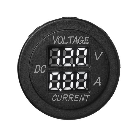 Volt-Ampèremètre à encastrer numérique 6-30V / 0-10A