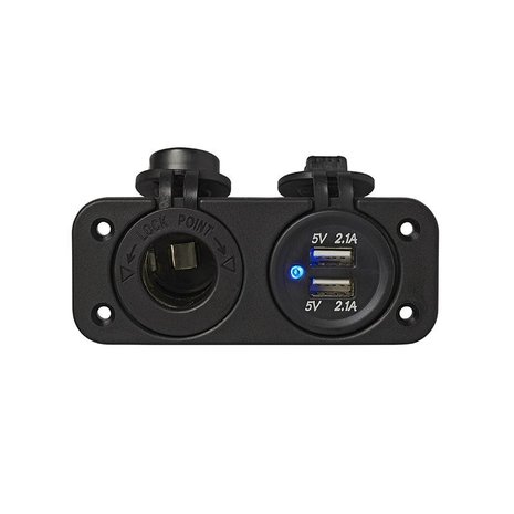 Kit d'encastrement : prise DIN + port USB double type A 2x2100mA
