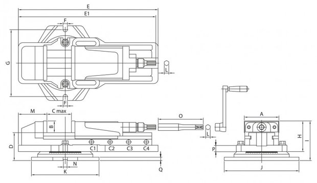 Etau de fraisage hydraulique