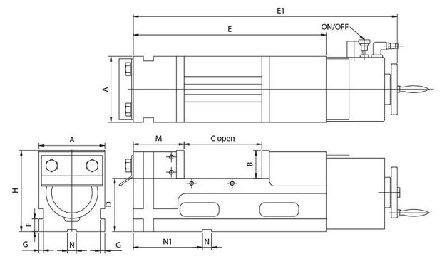 Etau de machine pneumatique puissant