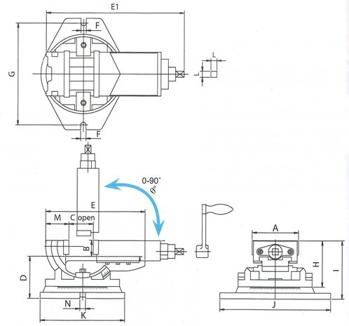 Etau bi-axial mecanique reglable