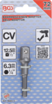 Adaptateur pour perceuses empreinte six pans m le 6,3 mm (1/4) sur carre m le 12,5 mm (1/2)