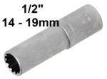 Douille pour cle, Gear Lock, profonde 12,5 mm (1/2) 14 mm