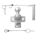 Boule d'attelage combinee argentee version double D20.2/S350 homologuee type E
