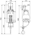 Palan a cable 500 kg sans fil