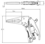 Pince etau a longs becs avec poignee pistolet 170 mm