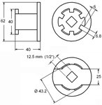 Cle a filtres cloches 6 dents pour Hyundai et Kia 2.0L/2.2L Diesel