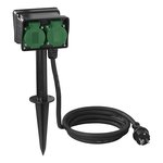 Piquet de jardin Schuko 4 voies 2M 3x2,5mm²