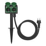 Piquet de jardin Schuko 4 voies 2M 3x2,5mm²