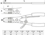 Jeu de pinces circlips pour vehicules utilitaires pointes echangeables 400 mm