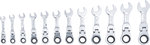 Combinaison Ratchet Ring Wrench Set, extra court, 12 pieces, Offset