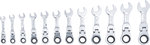 Jeu de cles mixtes a cliquet extra court 8 - 19 mm 12 pieces