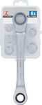 Cle annulaire a cliquet avec jeu d’adaptateurs 8 - 19 mm 6 pieces