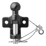 Boule d'attelage noire combinee double version D21/S350 homologuee type E