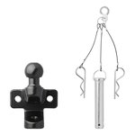 Boule d'attelage noire combinee double version D21/S350 homologuee type E