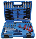 Assortiment doutils 6,3 mm (1/4) + 12,5 mm (1/2) profil E/profil T (pour Torx) 84 pieces