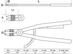 Pince pour circlips droite pour circlips intérieurs 500 mm