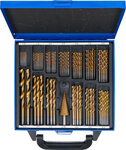 119 pieces Twist & Step Drill Set HSS Titanium Coated, 1-10 mm