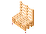 Jeu de roulettes doubles de direction pour fauteuils de plage Ø 75 mm 4 pieces