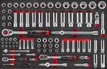 Chariot a outils noir a 8 tiroirs avec 308 outils (EVA)