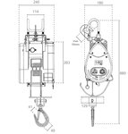 Karweilier electrique 230V 0,16 tonnes avec une hauteur de levage standard de 28 metres