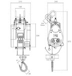 Karweilier electrique 230V 0,30 tonnes avec une hauteur de levage standard de 28 metres