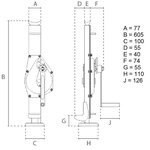 Domme force 1.5 tonne WLL sur pied est 70% de WLL