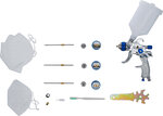 Pistolet de peinture pneumatique avec 3 buses de pulverisation 1,4 - 1,7 - 2,0 mm