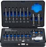 Jeu de tournevis Pour six pans femelle 1,5 - 10 mm/Profil T (pour Torx) T10 - T55 19 pieces