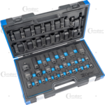 Cle a douille 41-pieces 1/2, CRMO hex 8-32 mm