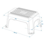 Marchepied en plastique gris 42,5 x 27,5 x 23 cm