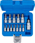 Jeu de douilles a embouts (1/4) / (3/8) / (1/2) six pans interieurs 2 - 14 mm 13 pieces