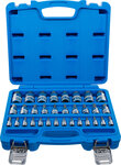 Jeu de douilles a embouts (1/4) / (3/8) / (1/2) Six pans femelle 2 - 19 mm / 1/4 - 9/16 metriques et pouces 32 pieces