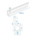 Rail de tente en aluminium 180 100 x 2,6 cm