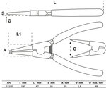 Jeu de pinces a circlips 175 mm 4 pieces