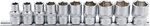 Jeu de Douilles, douze pans 12,5 mm (1/2) en pouce 10 pieces