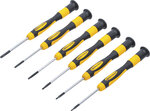 Jeu de tournevis de precision profil en T (pour Torx) 6 pieces