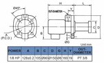 Pompe a liquide de refroidissement, 130 mm, 0,15 kw, 230v