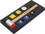 Jeu de maillets a tete interchangeable diametre 43 mm 9 pieces