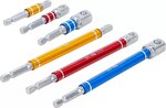 Jeu d’adaptateurs pour visseuses couleurs Hexagone male (1/4) Hexagone femelle (1/4) / (3/8) / (1/2) 75 - 150 mm 6 pieces