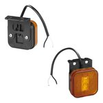 Feu de gabarit lateral 12/24V orange 65 x 65 mm LED avec support